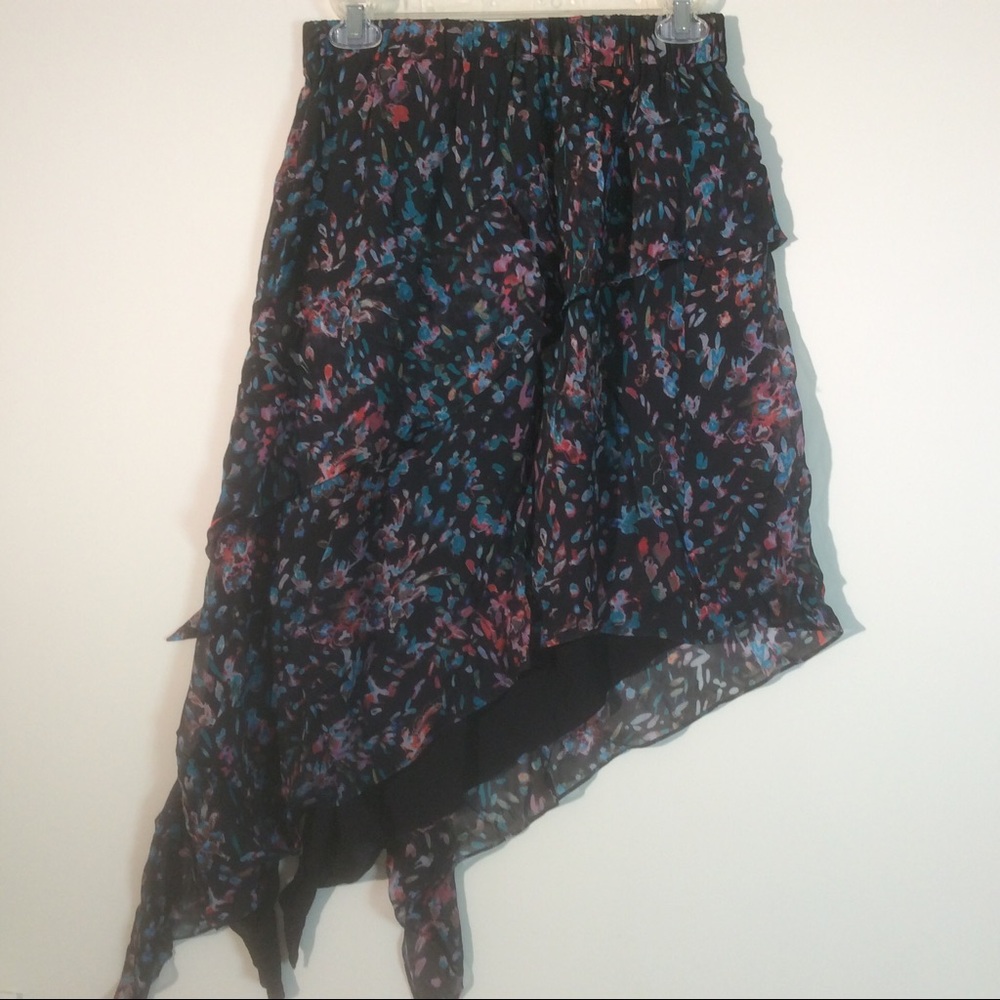 IRO Abstract High Low Skirt Asymmetrical Hem Black